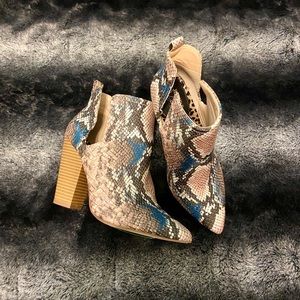 Snakeskin Print Boots